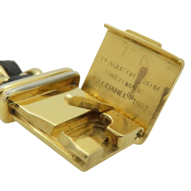 黑色錶盤 鍍金 皮革錶帶 Premiere M 石英腕錶【CHANEL 香奈兒】 H0001-11