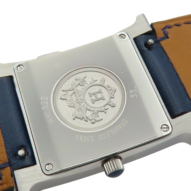 藍色錶盤 皮帶 馬耳他藍 漆面 Heure H腕錶【HERMES 愛馬仕】 HH1.522-3