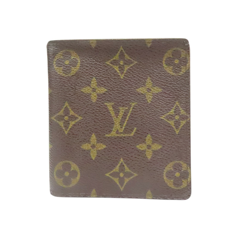 棕色 原花帆布 雙折短夾 M60883【LOUIS VUITTON LV 路易威登】 M60883-0