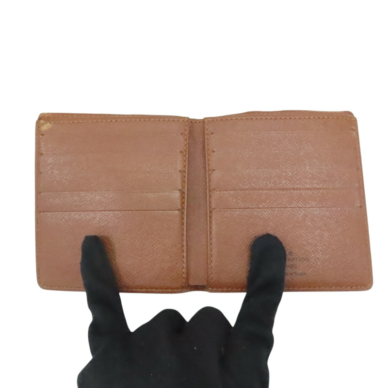棕色 原花帆布 雙折短夾 M60883【LOUIS VUITTON LV 路易威登】 M60883-2