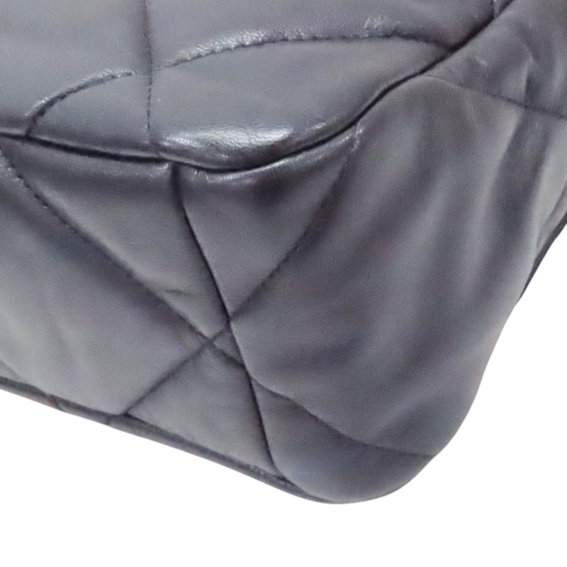 藍色 羊皮 19口蓋包 鍊帶肩背包【CHANEL 香奈兒】 AS1161-8