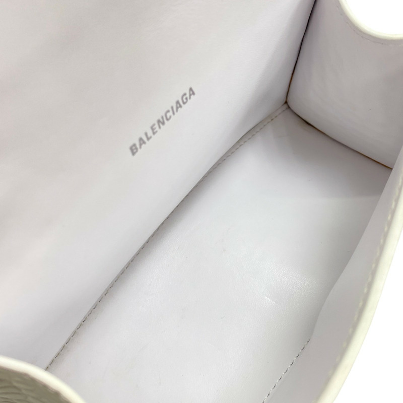 白色 鱷魚紋牛皮 Hourglass 肩背包 592833【Balenciaga 巴黎世家】 592833-2