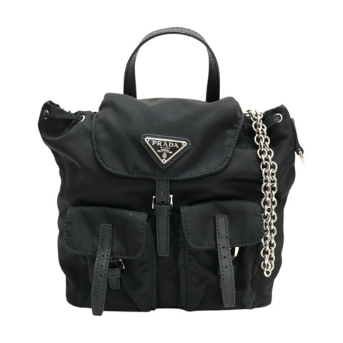 黑色 尼龍 Re-Nylon min 肩背包【PRADA普拉達】 1BH029