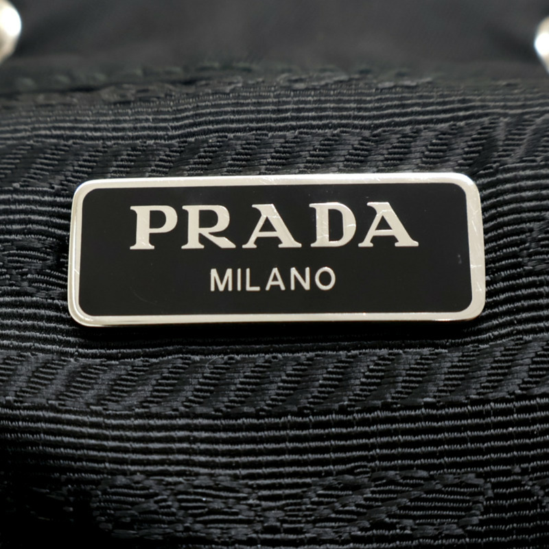 黑色 尼龍 Re-Nylon min 肩背包【PRADA普拉達】 1BH029-4