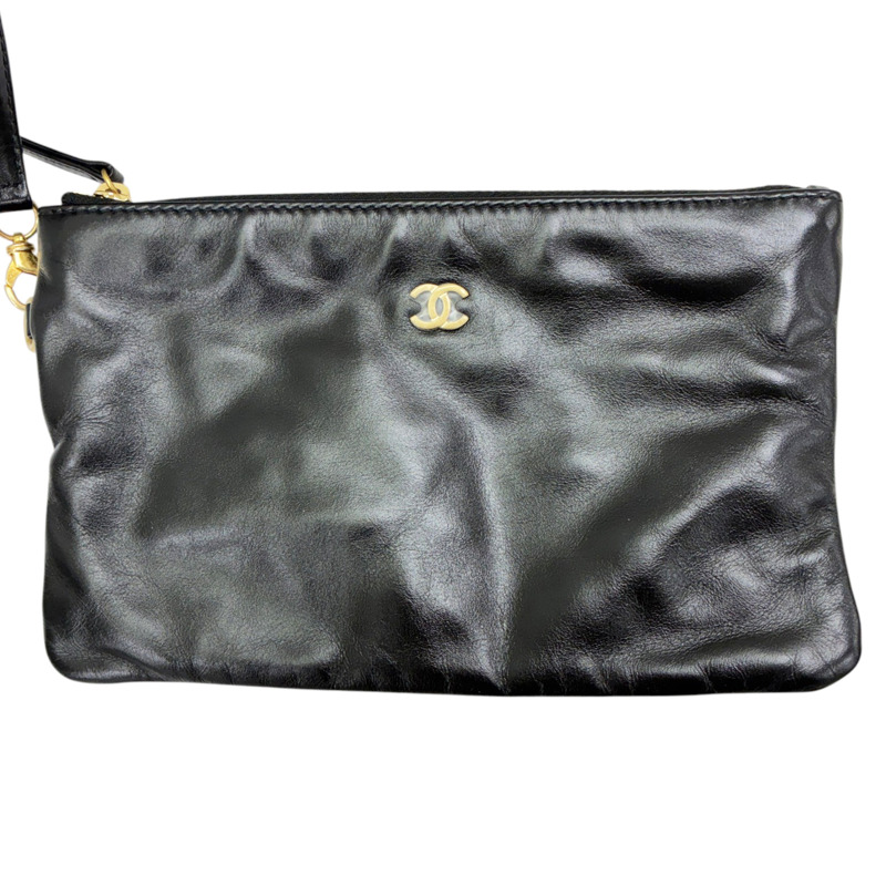 黑色 牛皮 22 中號 肩背包 金釦【CHANEL 香奈兒】 AS3261-2