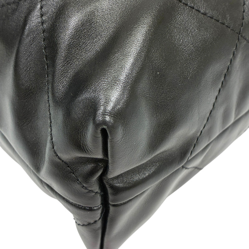 黑色 牛皮 22 中號 肩背包 金釦【CHANEL 香奈兒】 AS3261-9