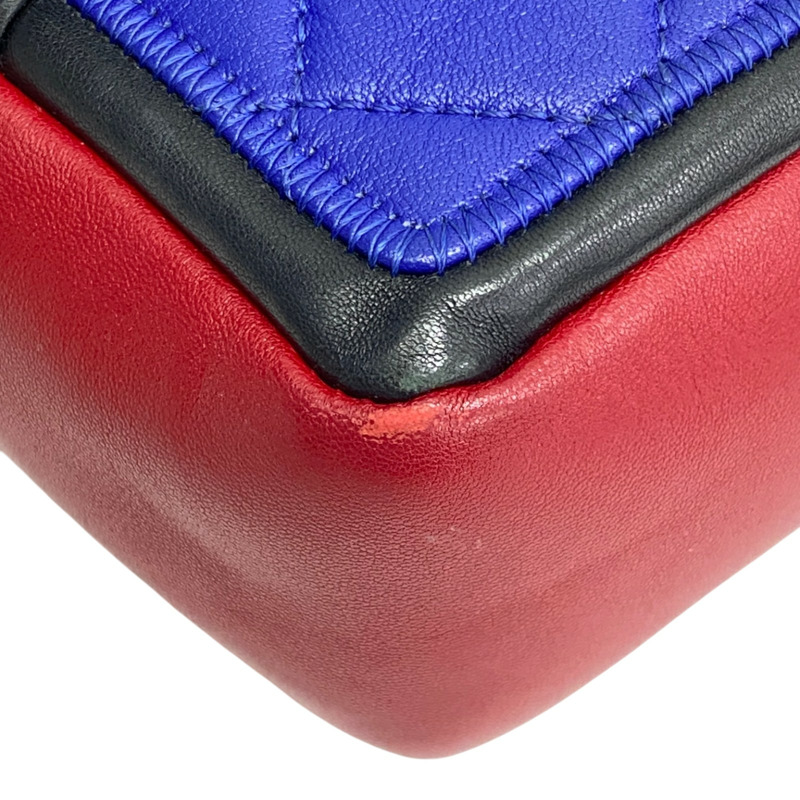 紅/黃/藍色 菱格紋 羊皮 肩背包【CHANEL 香奈兒】-10