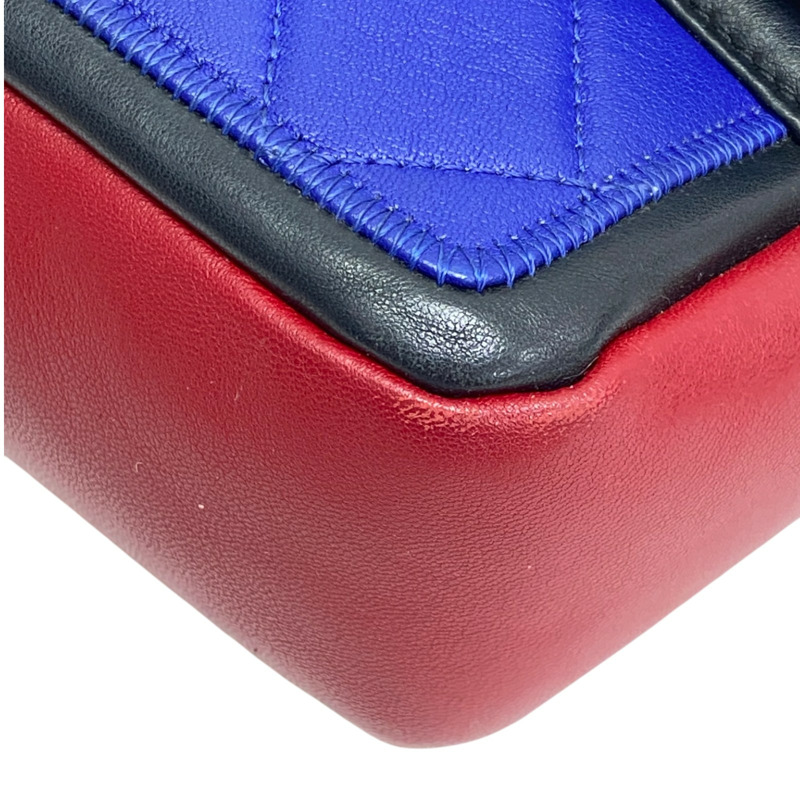 紅/黃/藍色 菱格紋 羊皮 肩背包【CHANEL 香奈兒】-11