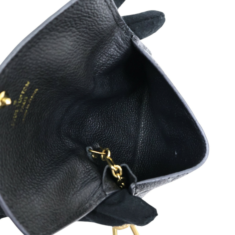 黑色 原花 牛皮壓紋 扣式 短夾【LOUIS VUITTON LV 路易威登】 M60633-2