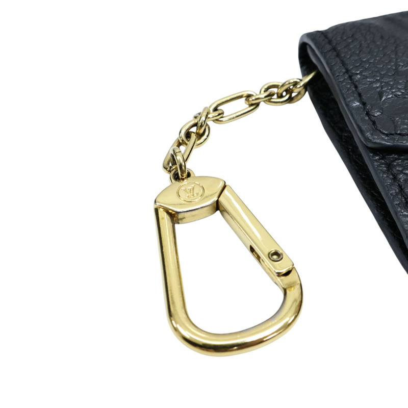 黑色 原花 牛皮壓紋 扣式 短夾【LOUIS VUITTON LV 路易威登】 M60633-6
