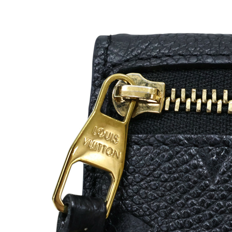 黑色 原花 牛皮壓紋 扣式 短夾【LOUIS VUITTON LV 路易威登】 M60633-7