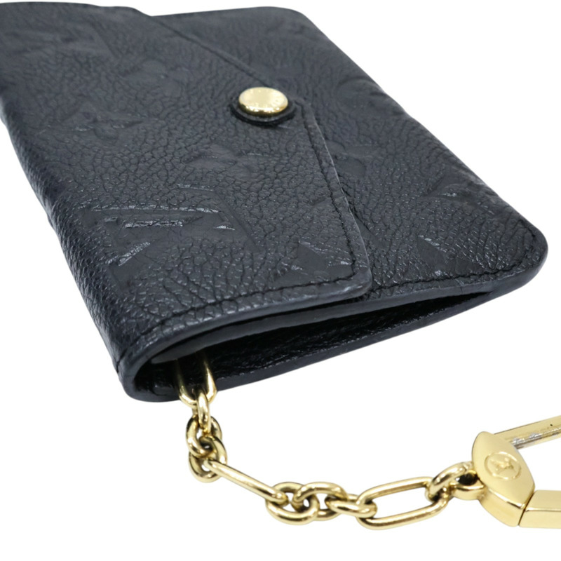 黑色 原花 牛皮壓紋 扣式 短夾【LOUIS VUITTON LV 路易威登】 M60633-8