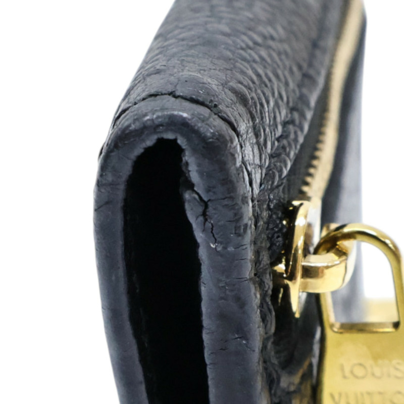 黑色 原花 牛皮壓紋 扣式 短夾【LOUIS VUITTON LV 路易威登】 M60633-10