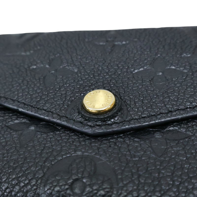 黑色 原花 牛皮壓紋 扣式 短夾【LOUIS VUITTON LV 路易威登】 M60633-12