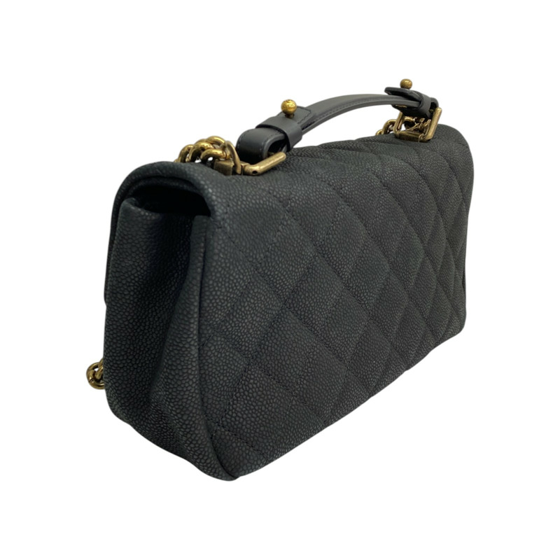 黑色 荔枝紋牛皮 Globe Trotter Flap Bag 肩背包【CHANEL 香奈兒】-1