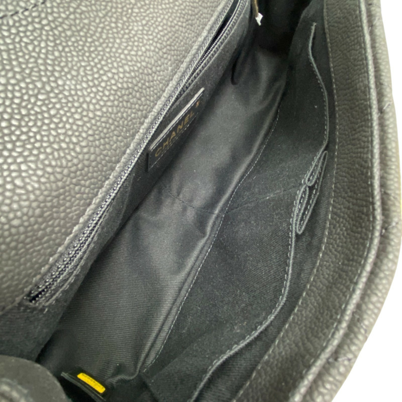 黑色 荔枝紋牛皮 Globe Trotter Flap Bag 肩背包【CHANEL 香奈兒】-2