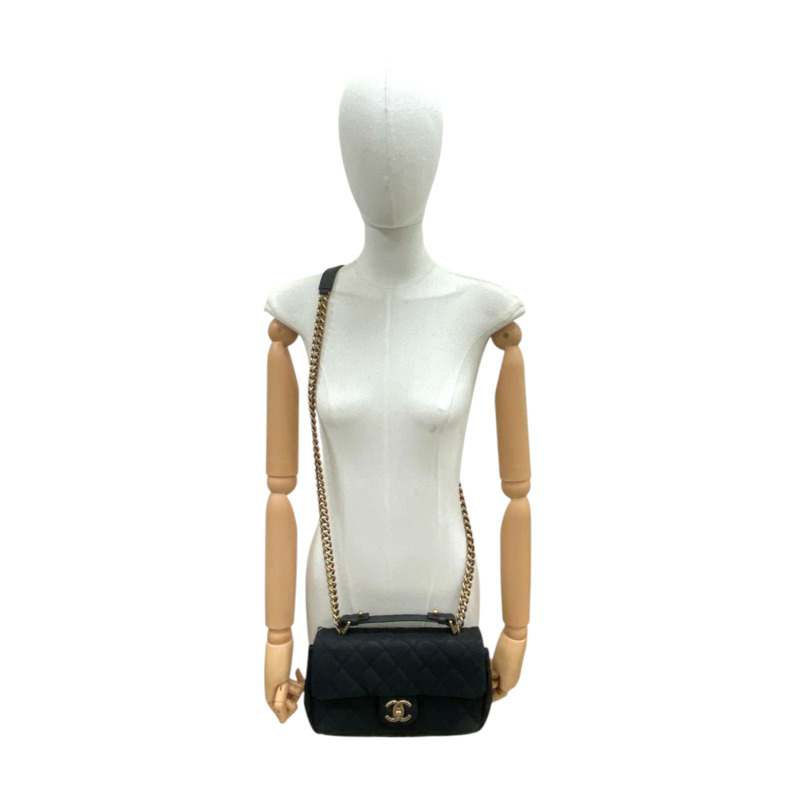 黑色 荔枝紋牛皮 Globe Trotter Flap Bag 肩背包【CHANEL 香奈兒】-8