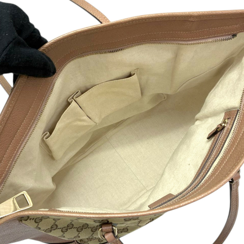 粉色 牛皮 GG帆布 Bree 肩背包【GUCCI 古馳】 323671-2