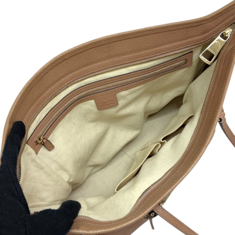 粉色 牛皮 GG帆布 Bree 肩背包【GUCCI 古馳】 323671-3