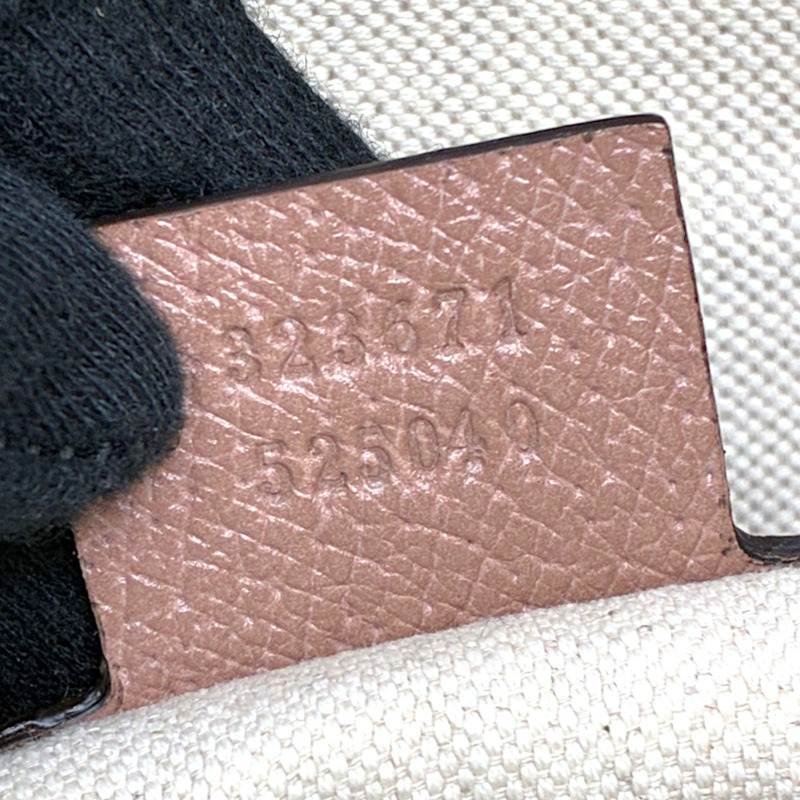 粉色 牛皮 GG帆布 Bree 肩背包【GUCCI 古馳】 323671-5