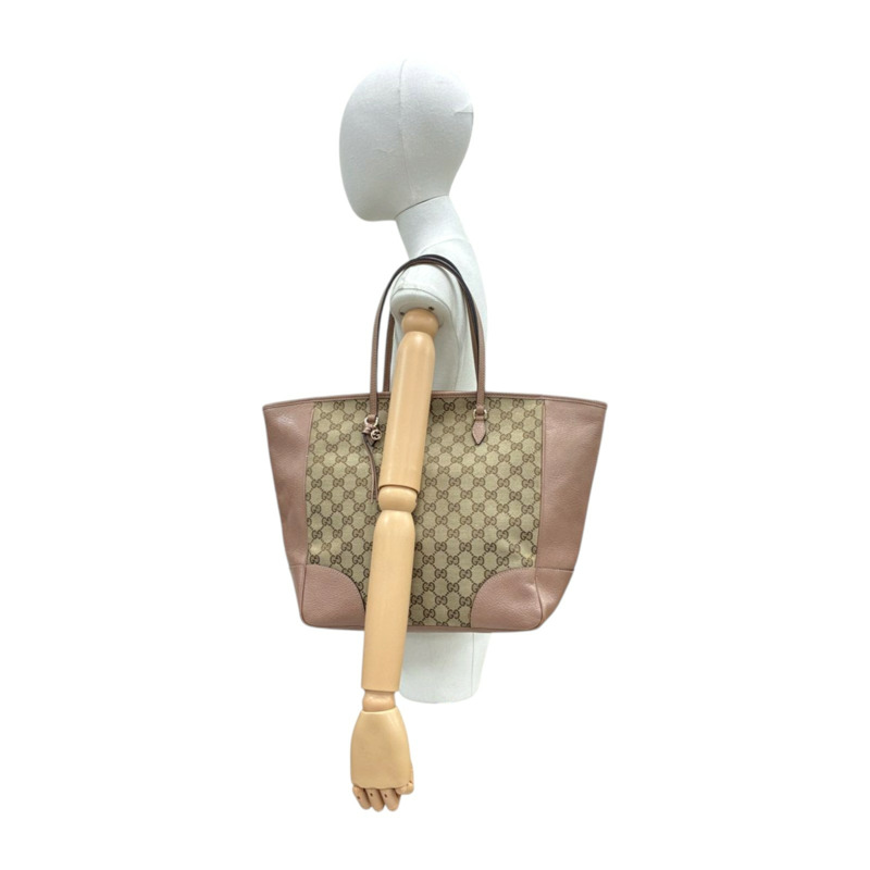 粉色 牛皮 GG帆布 Bree 肩背包【GUCCI 古馳】 323671-8
