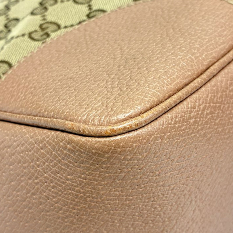 粉色 牛皮 GG帆布 Bree 肩背包【GUCCI 古馳】 323671-10
