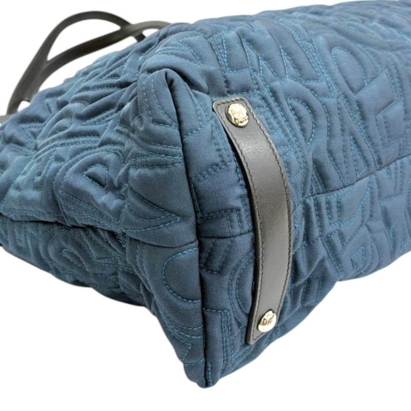 藍色 尼龍 字母 托特包 肩背包 缺背帶鎖頭【Salvatore Ferragamo 費拉格慕】 AU-21/G366-8