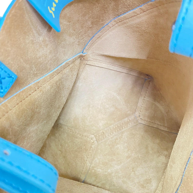 藍色 牛皮 Puzzlefold Tote Mini Suna Fujita聯名 肩背包【LOEWE 羅威】 A779V25X13-2