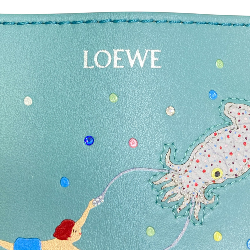 藍色 牛皮 Puzzlefold Tote Mini Suna Fujita聯名 肩背包【LOEWE 羅威】 A779V25X13-3