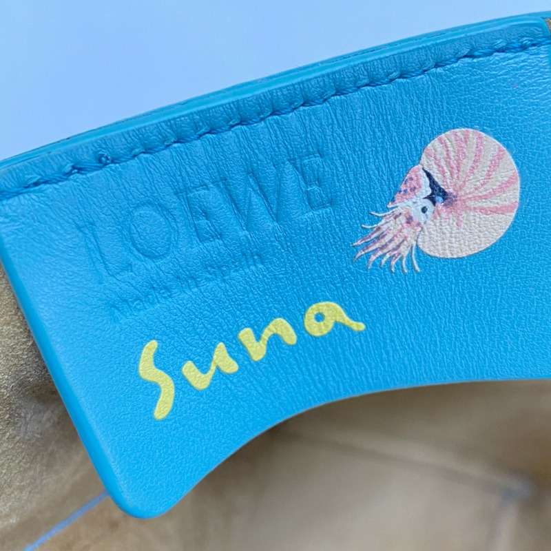 藍色 牛皮 Puzzlefold Tote Mini Suna Fujita聯名 肩背包【LOEWE 羅威】 A779V25X13-4