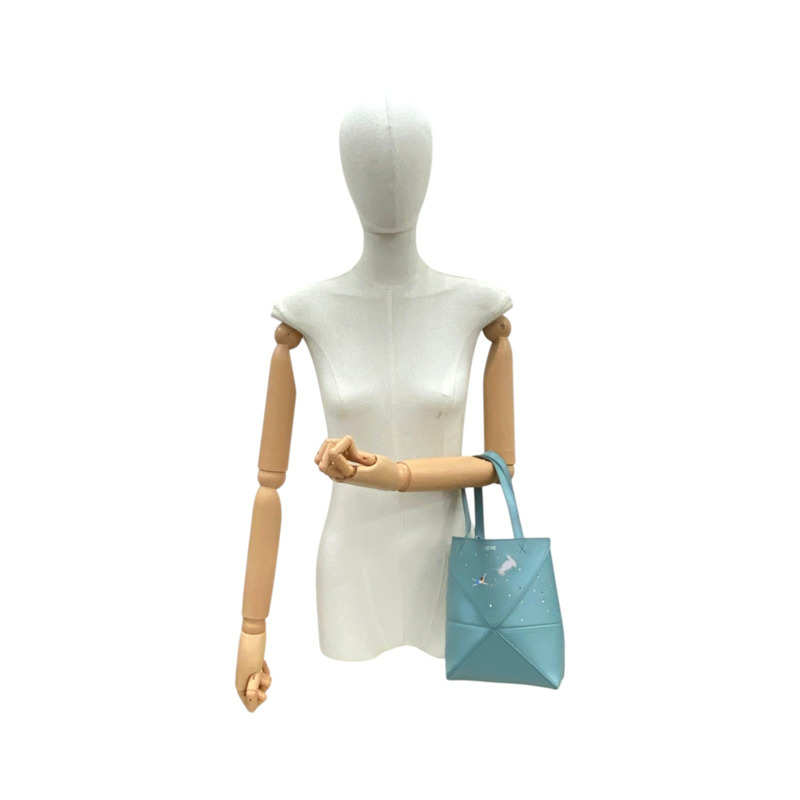 藍色 牛皮 Puzzlefold Tote Mini Suna Fujita聯名 肩背包【LOEWE 羅威】 A779V25X13-6