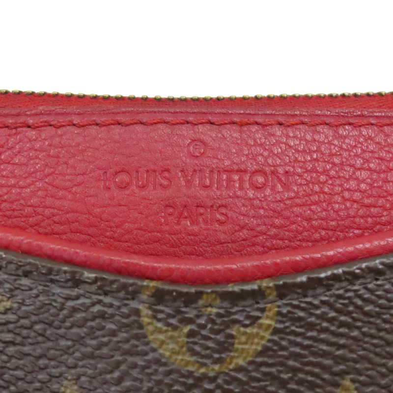 紅/棕色 原花帆布 牛皮 Pallas 肩背包 M41241【LOUIS VUITTON LV 路易威登】 M41241-7