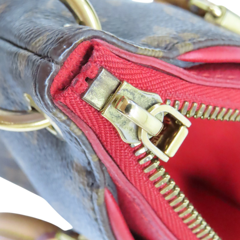 紅/棕色 原花帆布 牛皮 Pallas 肩背包 M41241【LOUIS VUITTON LV 路易威登】 M41241-15