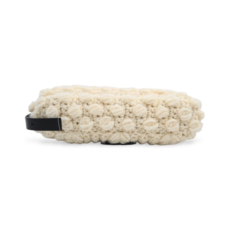 中古 芬迪 Fendi Mamma 法棍包 Baguette Knit Wool  針織羊毛手袋-6