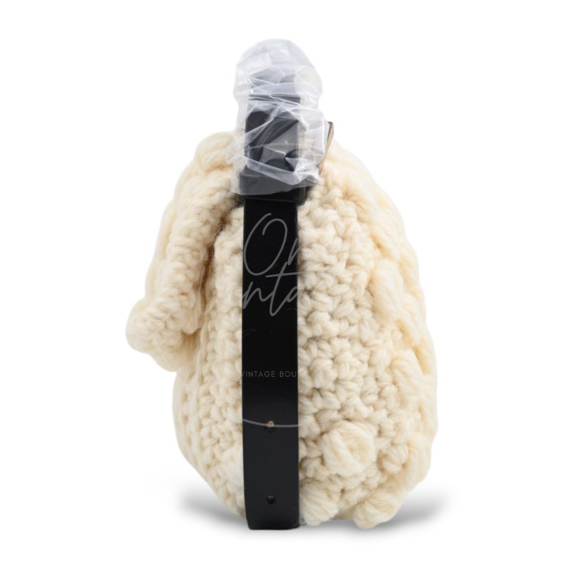 中古 芬迪 Fendi Mamma 法棍包 Baguette Knit Wool  針織羊毛手袋-11