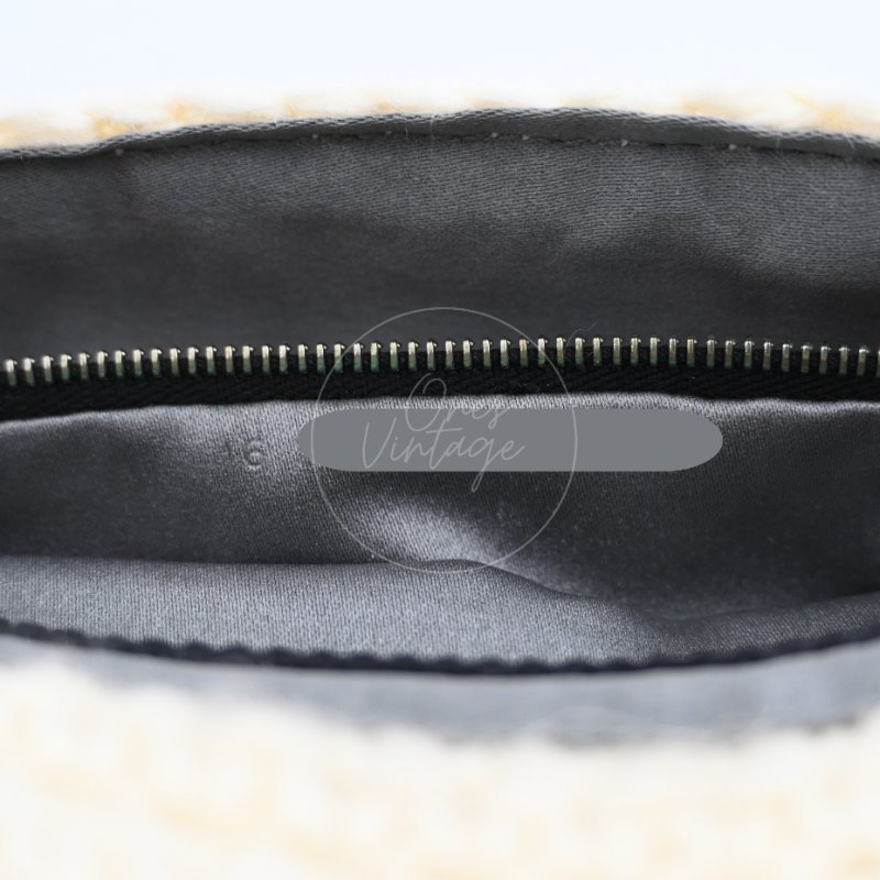 中古 芬迪 Fendi Mamma 法棍包 Baguette Knit Wool  針織羊毛手袋-23