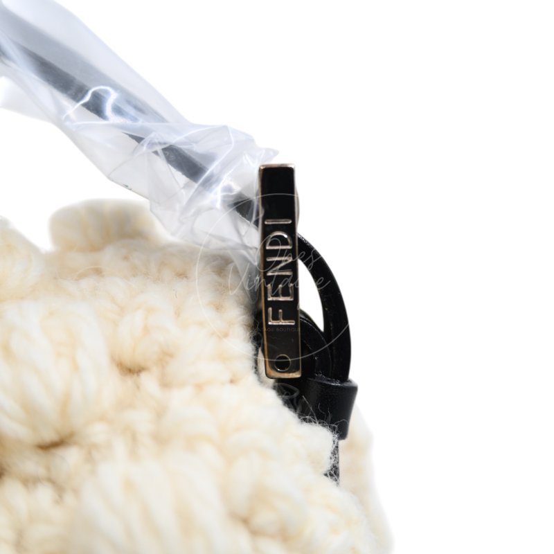 中古 芬迪 Fendi Mamma 法棍包 Baguette Knit Wool  針織羊毛手袋-34