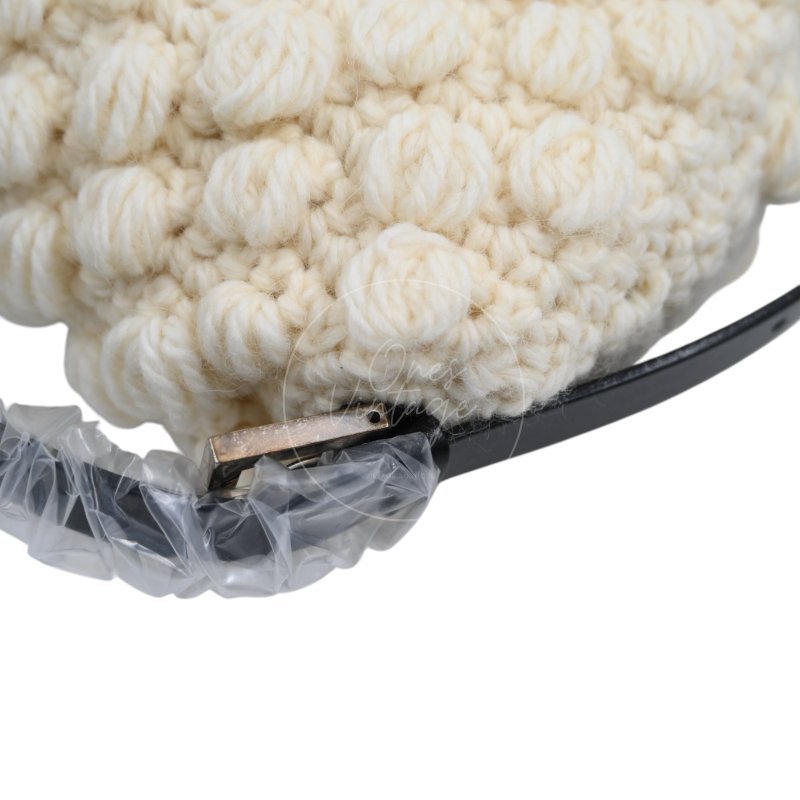中古 芬迪 Fendi Mamma 法棍包 Baguette Knit Wool  針織羊毛手袋-40