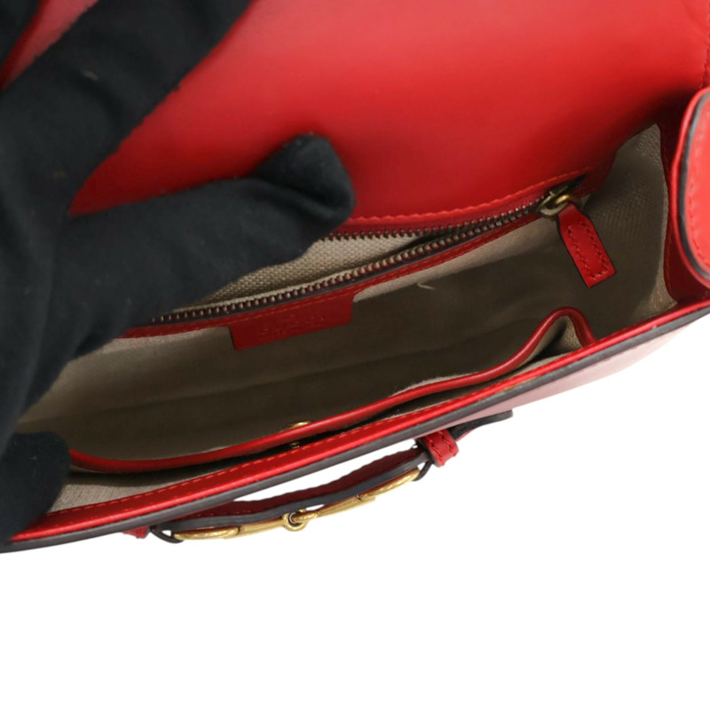 紅色 牛皮 馬銜扣 肩背包 380573【GUCCI 古馳】 380573-2