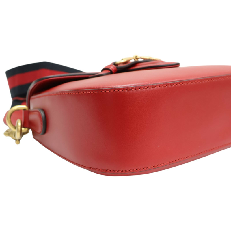 紅色 牛皮 馬銜扣 肩背包 380573【GUCCI 古馳】 380573-8