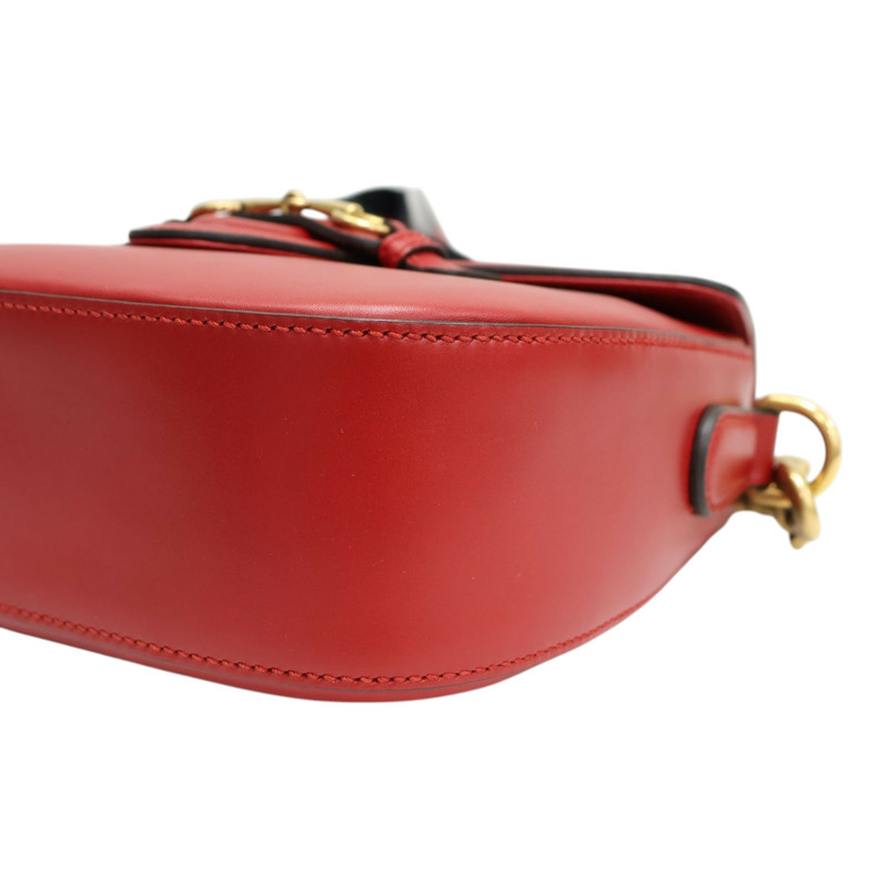 紅色 牛皮 馬銜扣 肩背包 380573【GUCCI 古馳】 380573-9