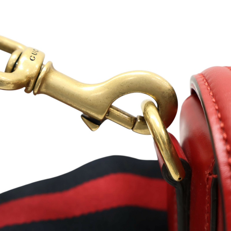 紅色 牛皮 馬銜扣 肩背包 380573【GUCCI 古馳】 380573-11