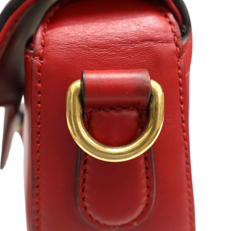 紅色 牛皮 馬銜扣 肩背包 380573【GUCCI 古馳】 380573-13