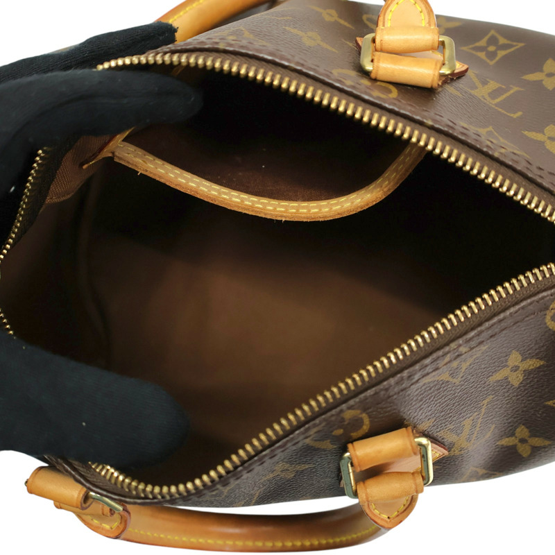 棕色 原花帆布 Speedy 25 手提包【LOUIS VUITTON LV 路易威登】 M41528-2