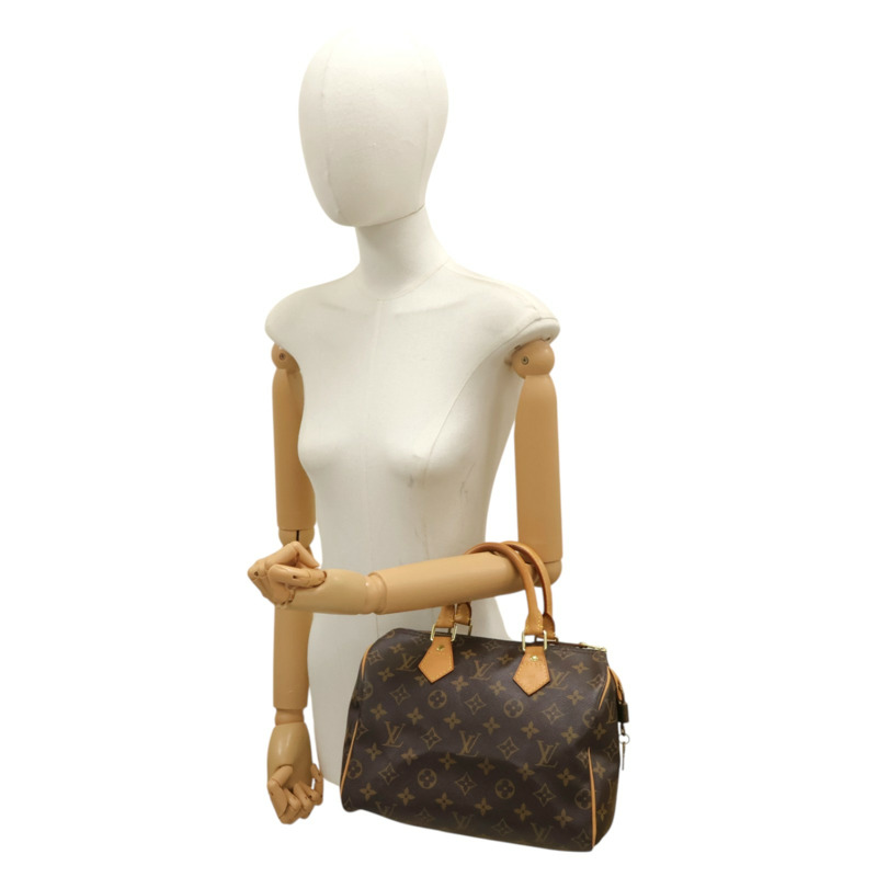 棕色 原花帆布 Speedy 25 手提包【LOUIS VUITTON LV 路易威登】 M41528-5