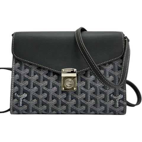 灰色 防水帆布 牛皮 Chypre 信封包 肩背包【GOYARD 高雅德】 CHYPRPPMLTY51CL51P