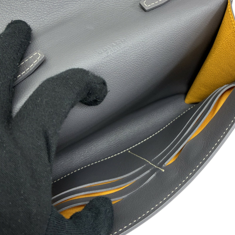 灰色 防水帆布 牛皮 Chypre 信封包 肩背包【GOYARD 高雅德】 CHYPRPPMLTY51CL51P-2