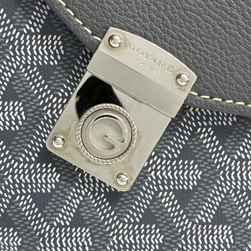 灰色 防水帆布 牛皮 Chypre 信封包 肩背包【GOYARD 高雅德】 CHYPRPPMLTY51CL51P-5