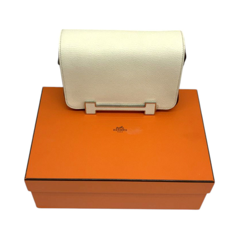 奶油白 Chevre山羊皮 Geta 肩背包 U刻【HERMES 愛馬仕】 H083052CC-8