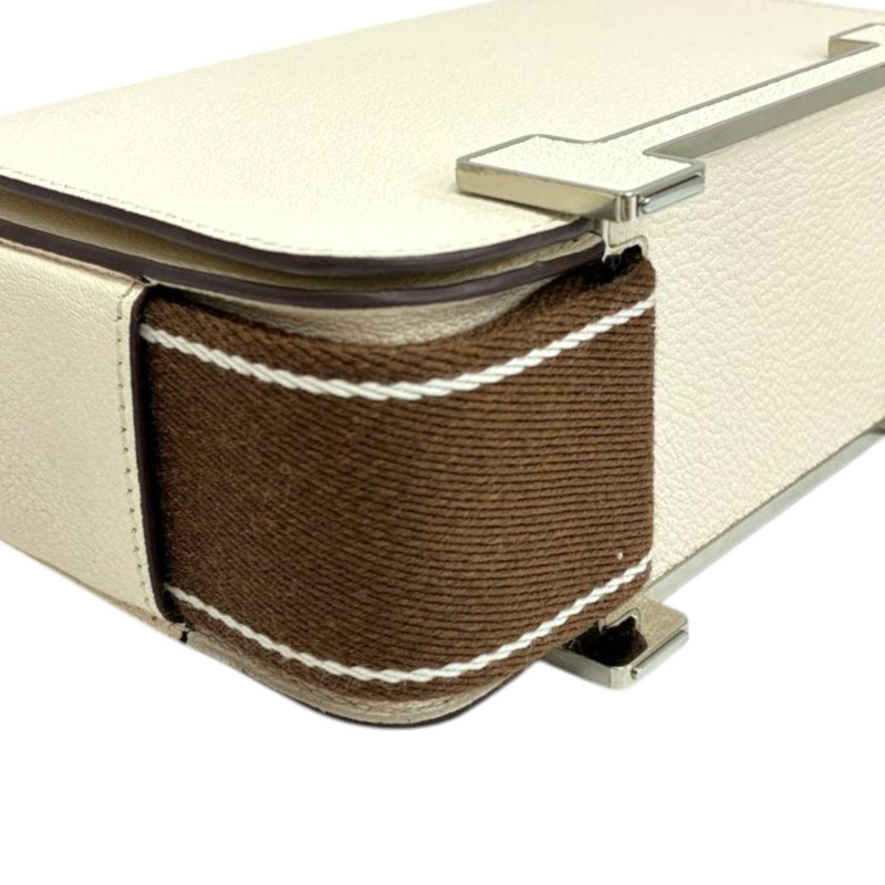 奶油白 Chevre山羊皮 Geta 肩背包 U刻【HERMES 愛馬仕】 H083052CC-9